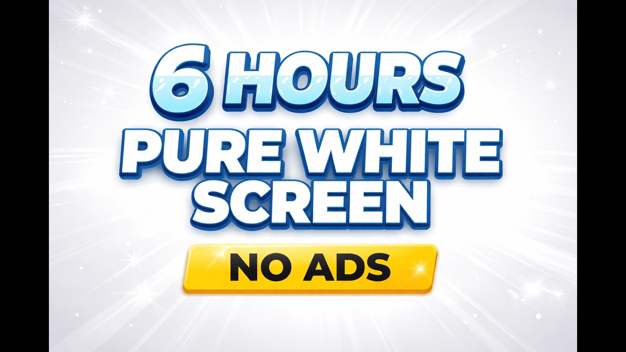 ⚪ 4K 6 Hours of Pure White Screen | No Ads | Ultra Clean & Bright