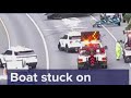 Boat stuck on I-405 near Bellevue