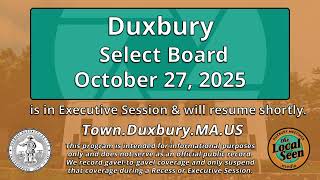 Duxbury Selectboard: 10/27/25