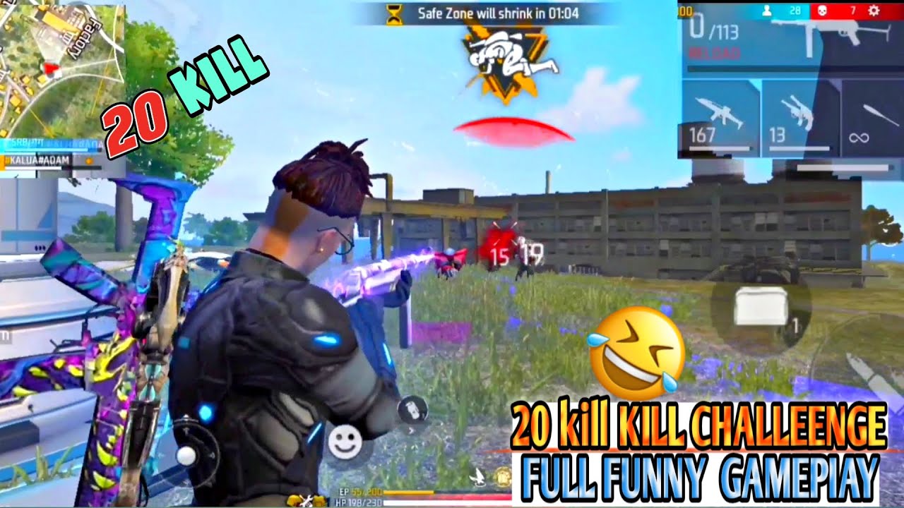 Adam 20 kill challenge 😩 free fire funny 😂 commentary video - YouTube