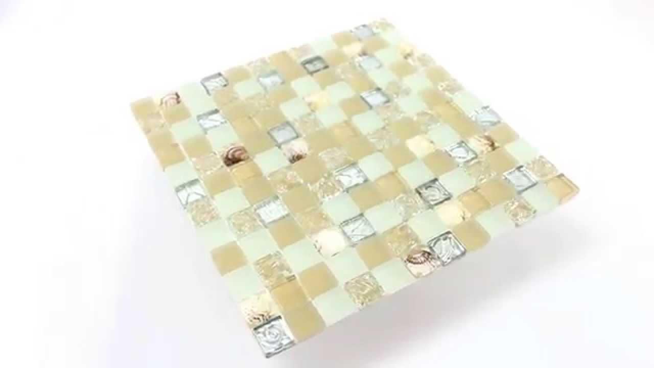 Glas mosaik fliesen muschel beige mix youtube