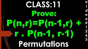 P(n,r)=P(n-1,r)+ r.P(n-1,r-1) I permutations & combinations I class 11