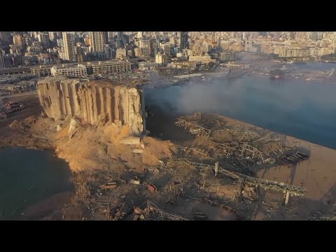 Aerial video shows devastating impact of Beirut explosion