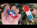 Nail design for the 4th of July (firecracker inspired)