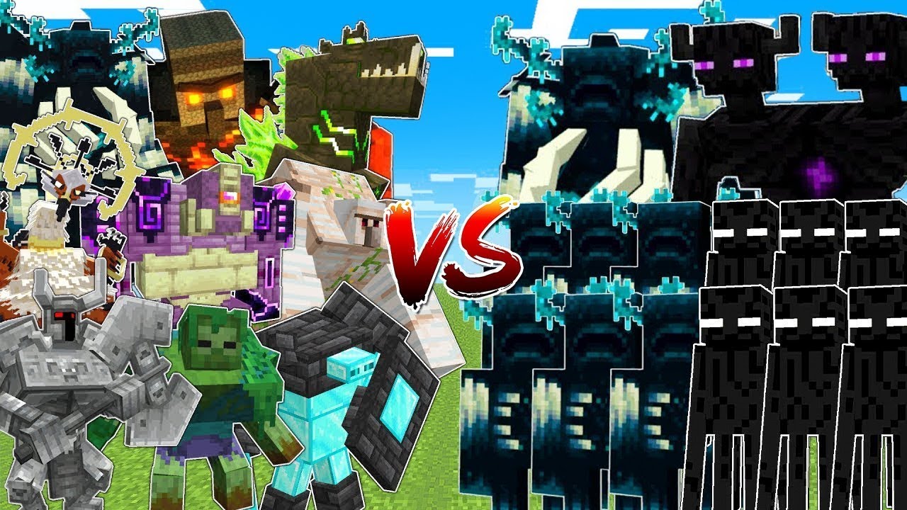 Op Bosses Vs Warden And Enderman Big Compilation Youtube 