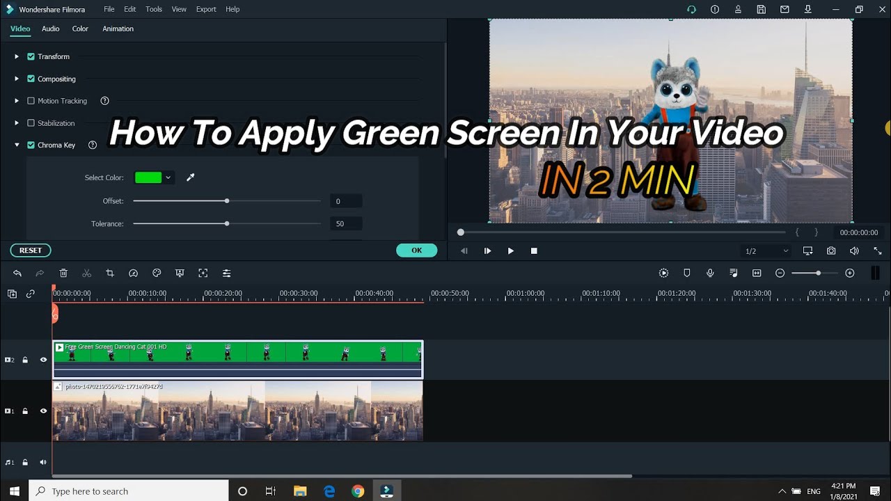How To Apply Green Screen Effect In Your Videos In Just 2 Minutes Pc ...