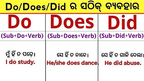 All Uses Of Do Does Did In Odia / Do Does Did ର ସବୁତକ ବ୍ୟବହାର / @odiaconnection