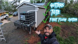 My Rain Catch System using the First Flush Method with a 275 Gallon IBC Tote