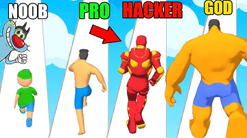 NOOB vs PRO vs HACKER In Upgrade Run 3D Game With Oggy And Jack Hindi | GAMING DIP OGGY
