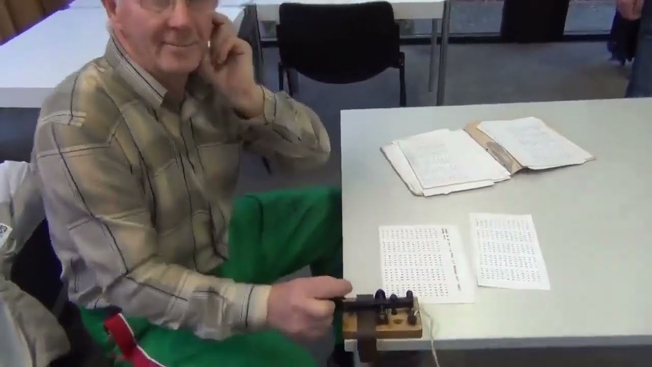 veteran communicating in morse code at high speeds on a straight key