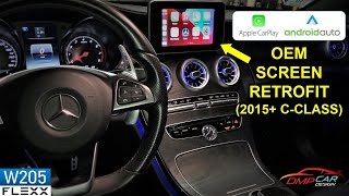 Easy Wireless Apple CarPlay installed on OEM Screen of 2015+ Mercedes W205 CClass