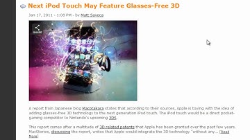 5th Gen iPod Touch to Be Equipped with 3D Technology?