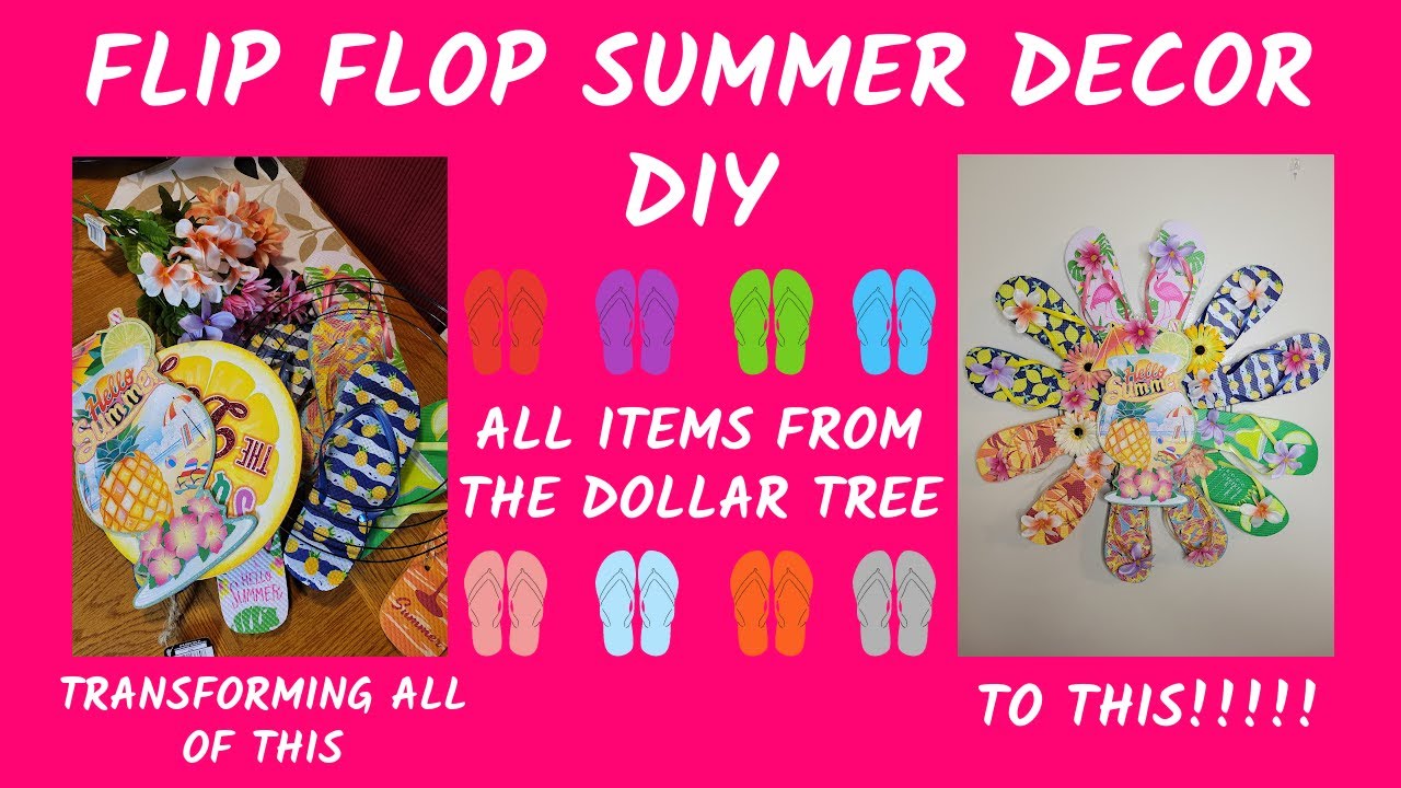 SUPER EASY DOLLAR TREE FLIP FLOP SUMMER DECOR DIY - YouTube