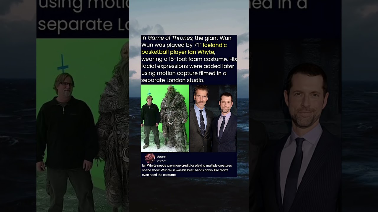 In Game of Thrones, the giant Wun Wun was played by 7'1" Icelandic basketball player lan Whyte