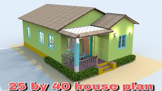 25×40 घर का नक्शा | 25 by 50 house plan | house design | tin set roofing house plan