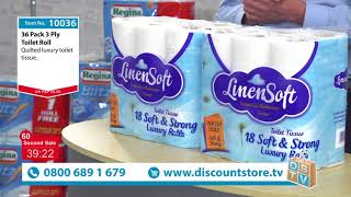 36 3 Ply Linen Soft Toilet Rolls | Item No. 10036 | Discount Store TV screenshot 4
