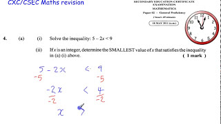 INEQUALITIES ( CXC CSEC MATHEMATICS PAST PAPER)