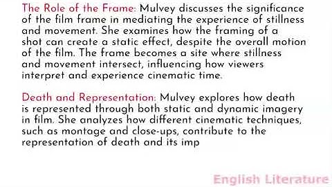 Summary and analysis of Death 24 x a Second  Stillness and the Moving Image by Laura Mulvey
