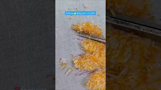 Unique 3D fluffy threads flower embroidery design tutorial #shortvideo #embroidery #design