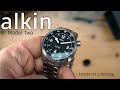 Alkin Model Two Automatic 300m Compressor Style Dive Watch Miyota 9039 lots of Lume.