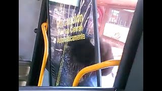 Insane Guy Breaks Window on Bus and Climbs Through