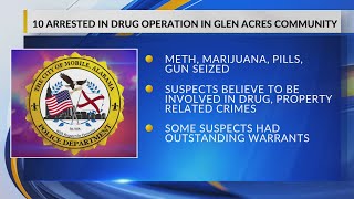 10 arrested in Glen Acres drug bust: Mobile Police