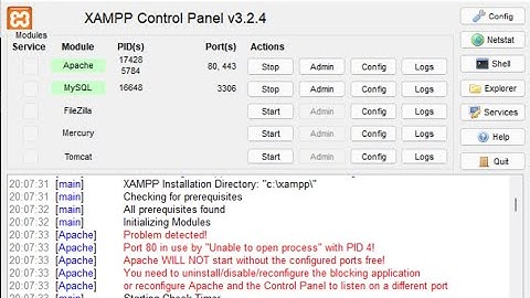 Port 80 in use with PID 4! Error Xampp con windows 10 y windows 11