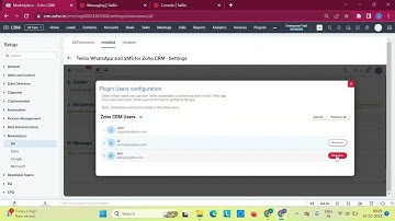 Twilio Integration for Zoho CRM - User Management