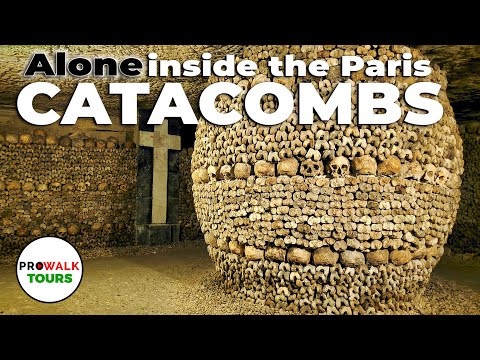 ALONE in the Paris Catacombs - Walking Tour - 4K with Captions