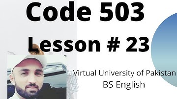 Teaching Discourse Analysis Code 503 Lesson 23