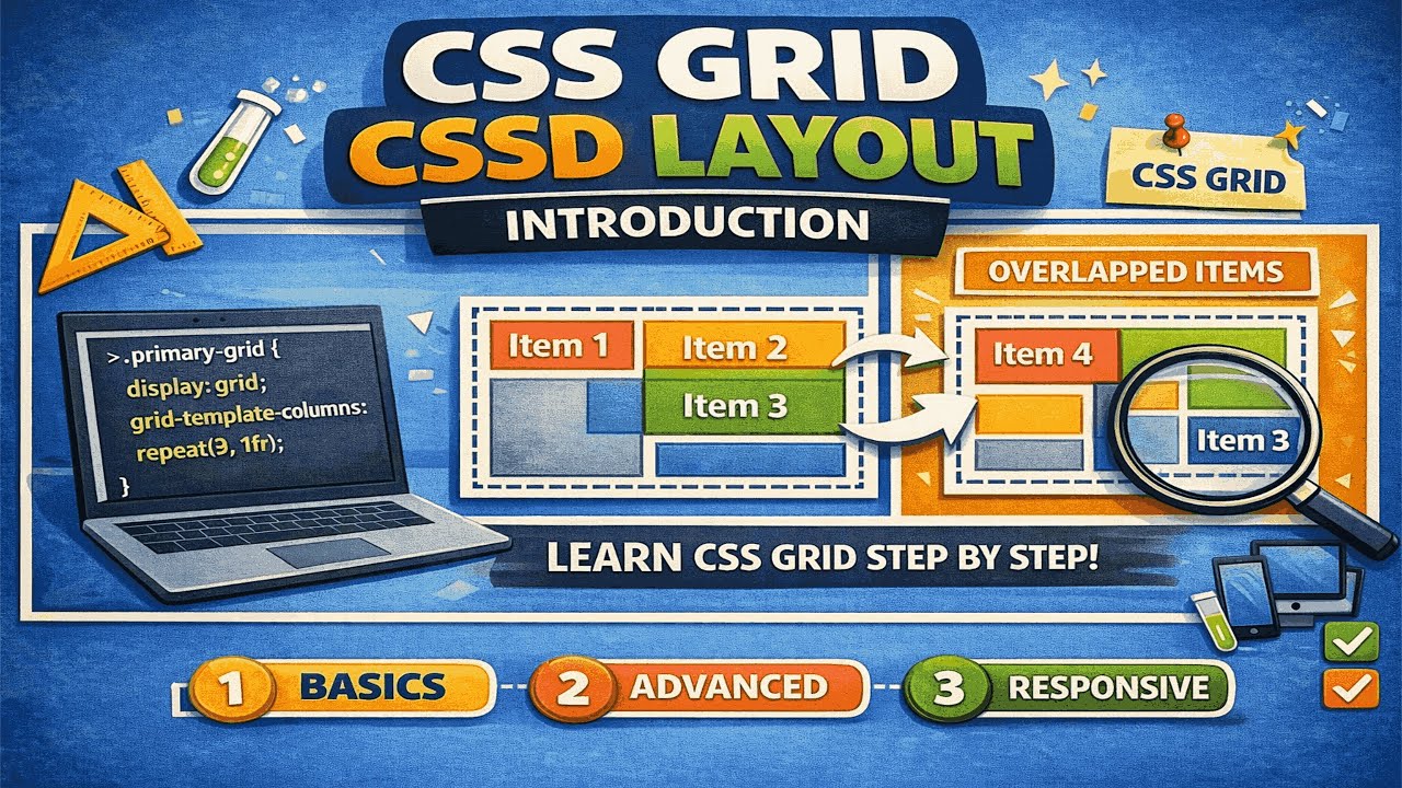 CSS Grid Layout Introduction in Hindi Urdu - YouTube