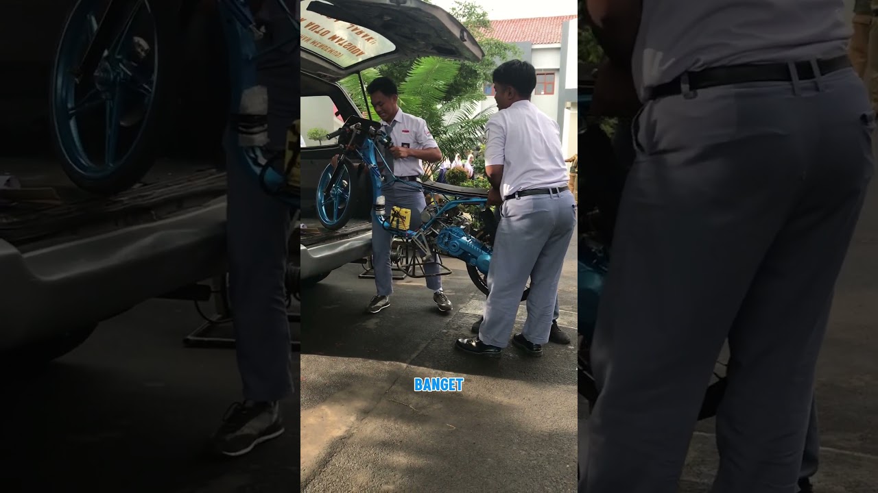 Bawa motor drag ke SMPN 1 Maleber.. 