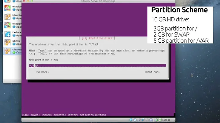 Ubuntu Server 12.04: Install SO and configure network.