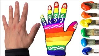 Hand Coloring Pages | Learn Colors |  Hand Painting