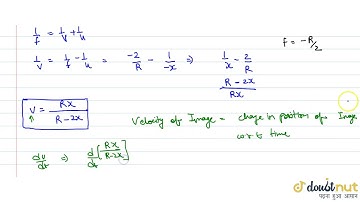 A particle is moving at a constant speed V from a large distance towards a concave mirr