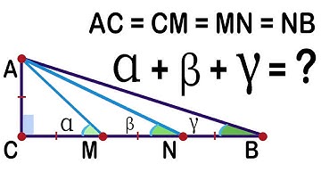 What is the sum of angles AMC, ANC, ABC. ABC - a right triangle. Geometry Challenge. Math Olympiad.