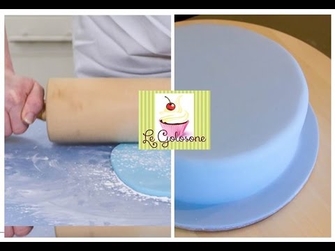 come coprire una torta con la pasta di zucchero - How to Cover a cake with  Fondant -parte 1 