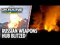Watch moment Ukraine's attack drones blow up a massive Russian ammo dump in Donetsk