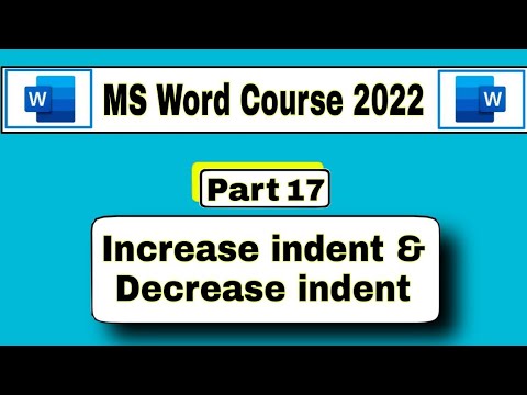 Ms  Word Lecture 17 | Increase indent decrease indent