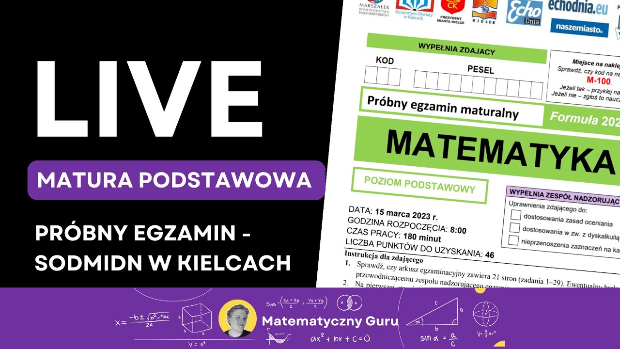 Próbna matura z matematyki - nowa formuła - poziom podstawowy - YouTube