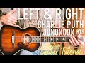 Left And Right Charlie Puth Jung Kook Guitar Tutorial // Left And Right Guitar // Guitar Lesson #955