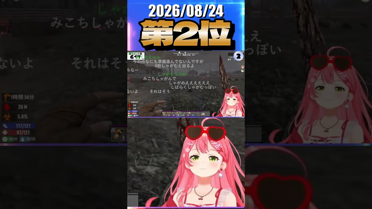 8/24 草コメント数ランキング第2位 #さくらみこ 0時間37分ごろ