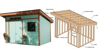 8x12 Slant Roof Storage Shed Plans For A Lean-To Utility Building