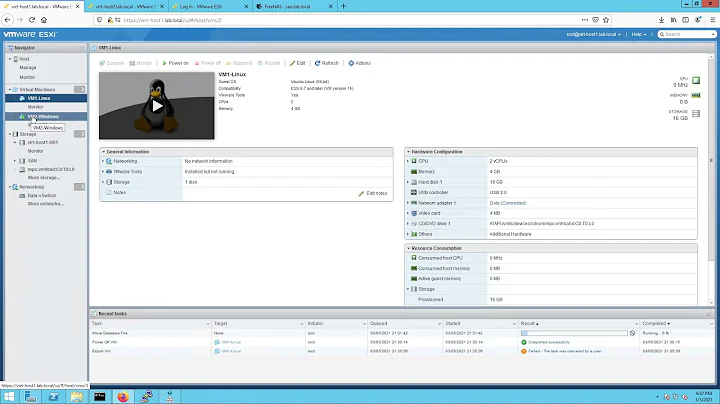 VMware DCV 014 - Migrate VM VMDK from Local To Shared Storage, VM Registration and VM Exporting