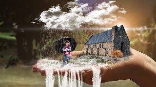 3D Hand Pop out Effect | Water Fall Effect | Photoshop Tutorial screenshot 2