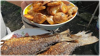 🐟🥔Рыба с молодым картофелем на садже.