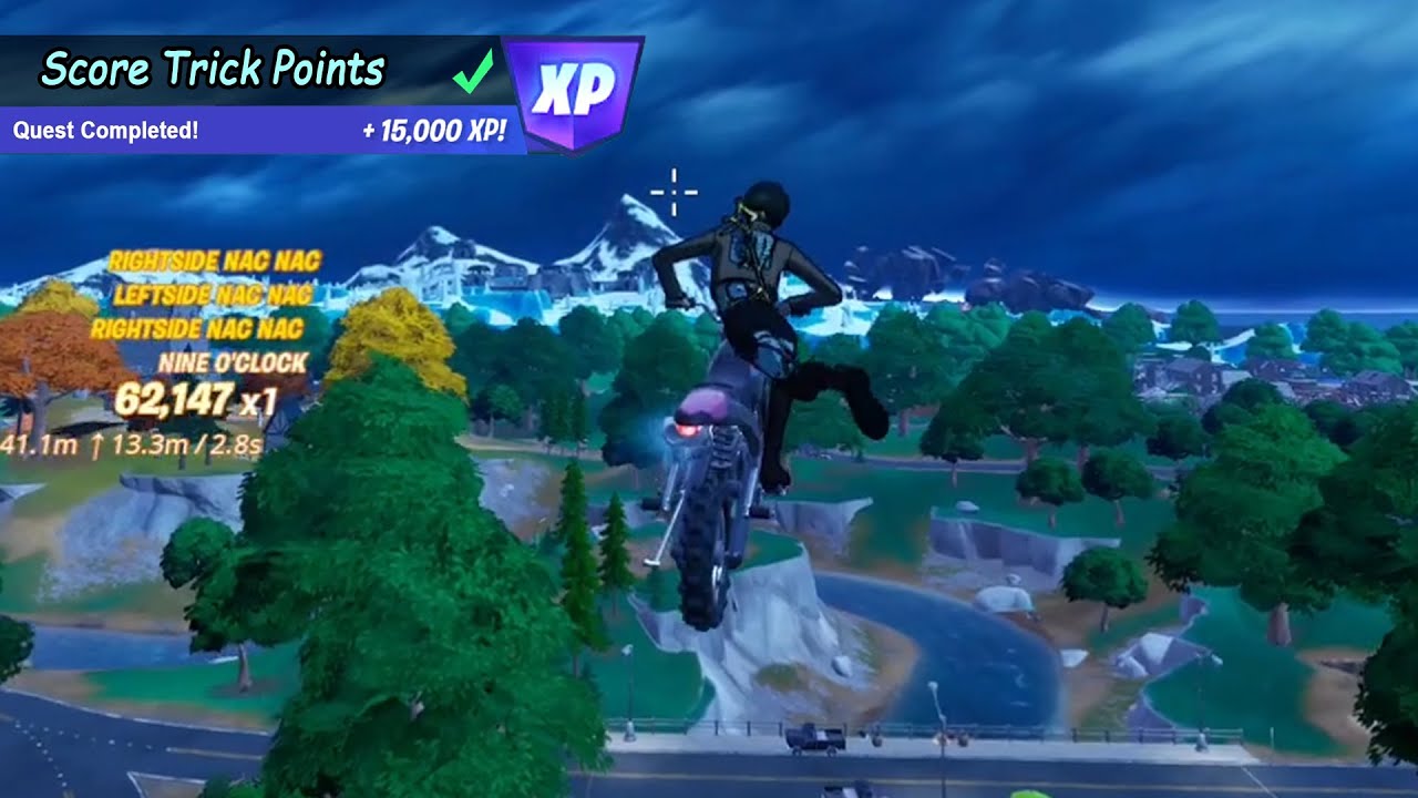 Score Trick Points on a Bike (100000) | Fortnite Week 6 Quests