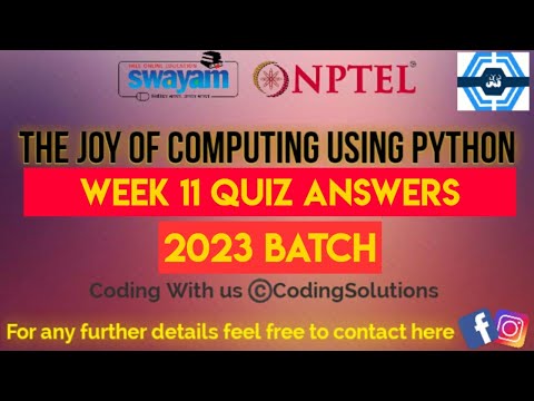 The Joy Of Computing Using Python | Week 11 Answers 2023 | NPTEL | SWAYAM