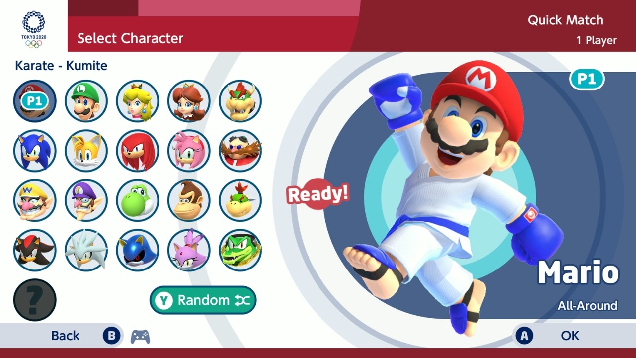 All Character ( Karate )Mario & Sonic At The Olympic Games Tokyo 2020 Karate Kumite Gameplay Switch