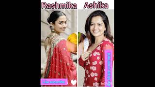 South Actress Rashmika vs Ashika 🥀💞🔥#southactresses #rashmika #ashika #telgusongs#ytshorts#tollywood